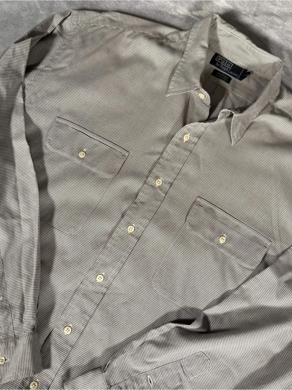 Polo Ralph Lauren Whitfield Houndstooth Shirt Mens XL (Fits 2XL) Loose Fit